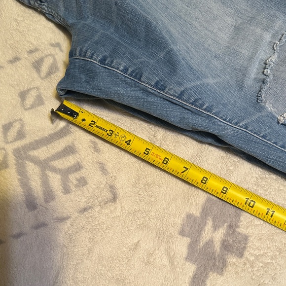 A64. Torrid Blue Distressed boyfriend Straight Leg Jeans size 18 xs - Picture 7 of 7